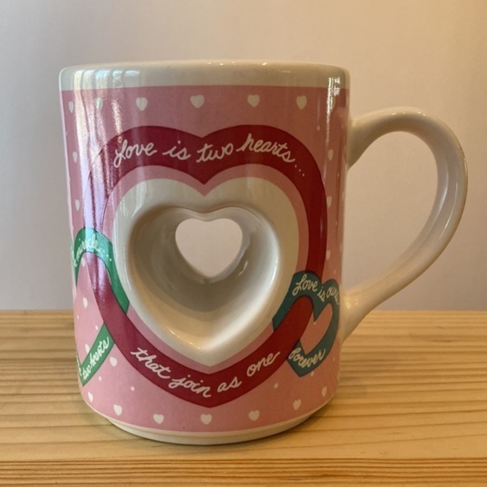 PAPEL Cut Out‎ Heart Ceramic Coffee Mug Pink